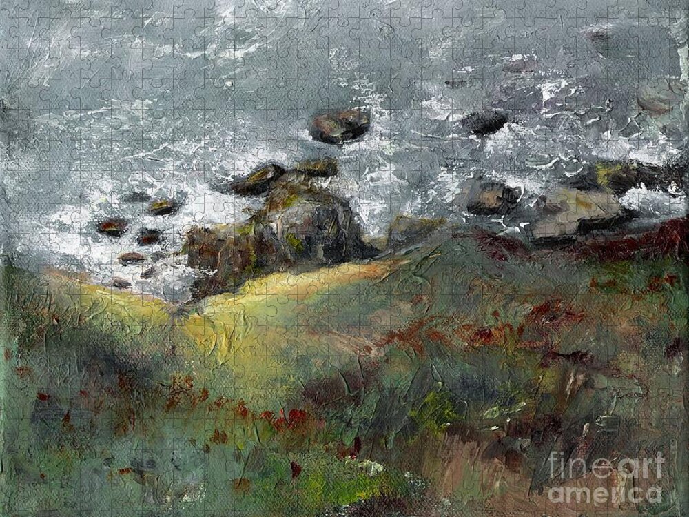 Coastal Jigsaw Puzzle featuring the painting Lets Go Coastal by Frances Marino