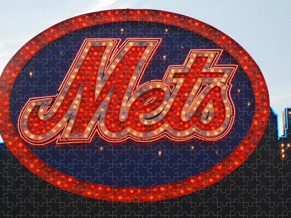 New York Mets Jigsaw Puzzle featuring the photograph Lets Go Mets by Richard Bryce and Family