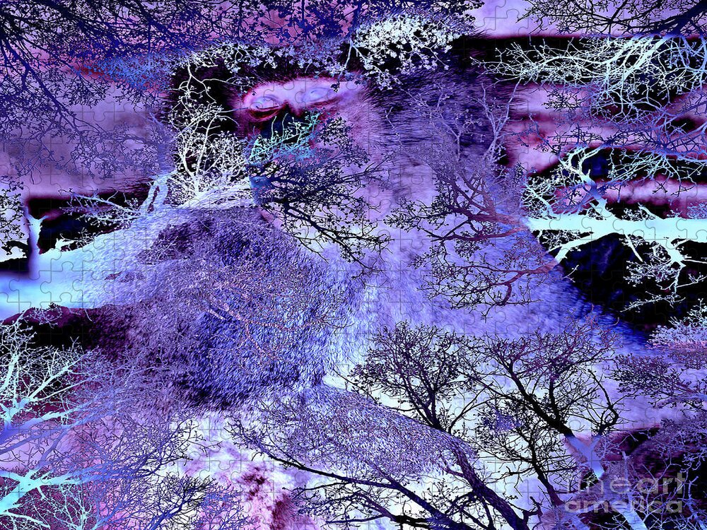Life In The Ultra Violet Bush Of Ghosts Jigsaw Puzzle featuring the digital art Life in the Violet Bush of Ghosts by Silva Wischeropp