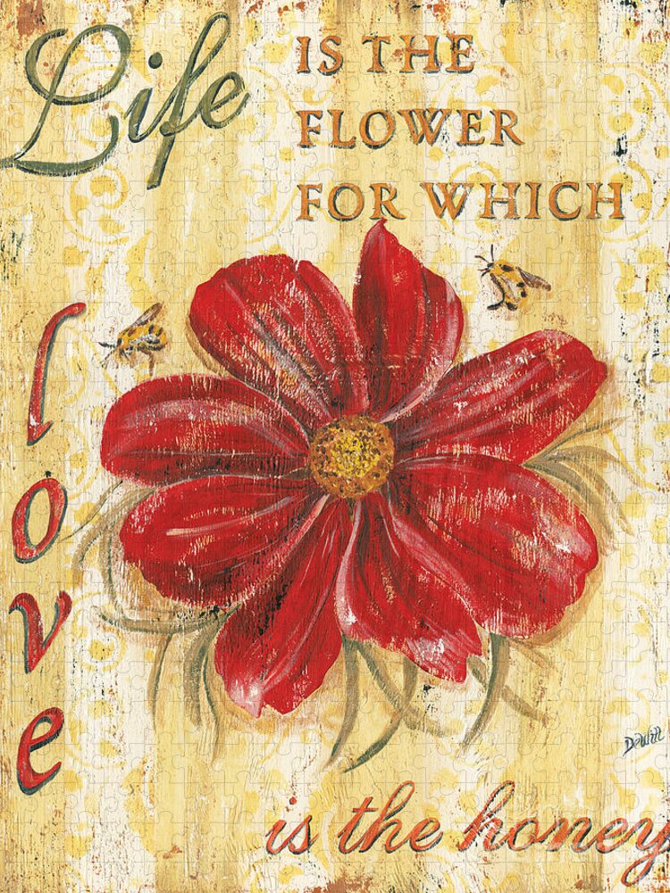 Flower Jigsaw Puzzle featuring the painting Life is the Flower by Debbie DeWitt