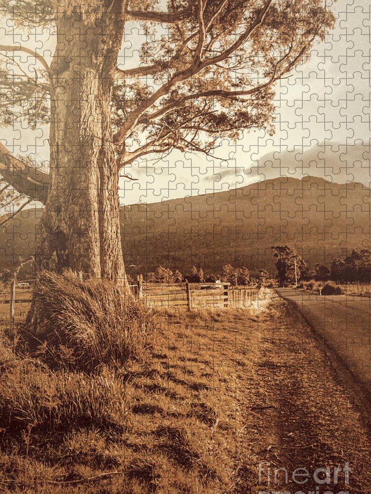 Land Jigsaw Puzzle featuring the photograph Liffey vintage rural landscape by Jorgo Photography