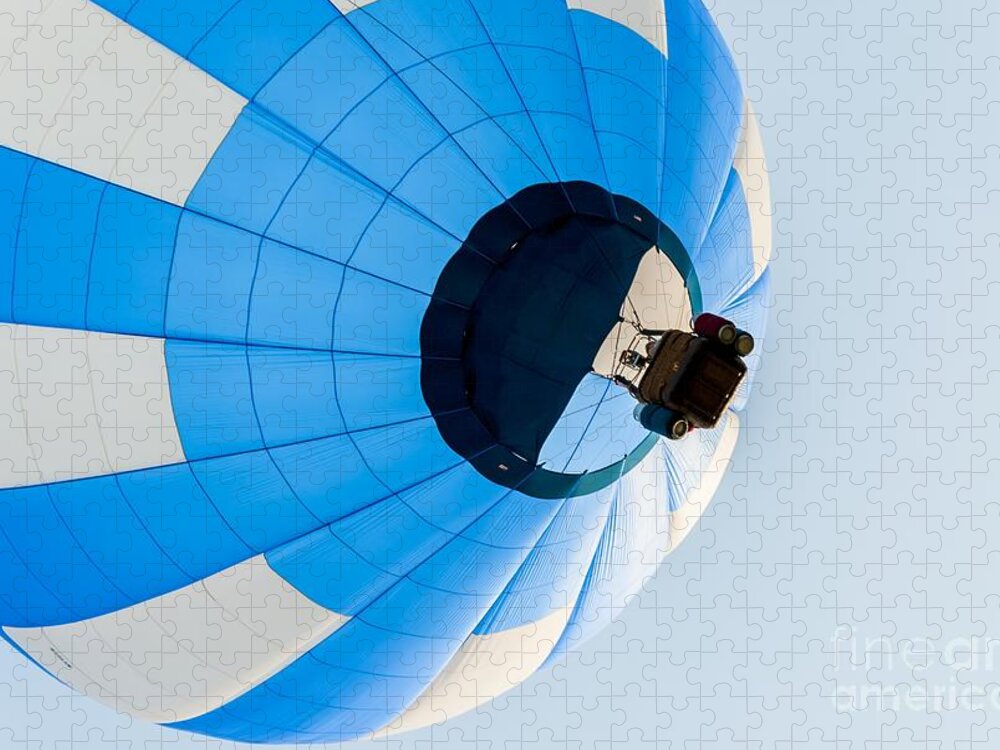 hot Air Balloons Jigsaw Puzzle featuring the photograph Light Blue Ballooning by Anthony Sacco