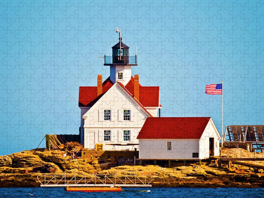 Cuckolds Lighthouse Jigsaw Puzzle featuring the photograph Light Bright by Jeff Cooper