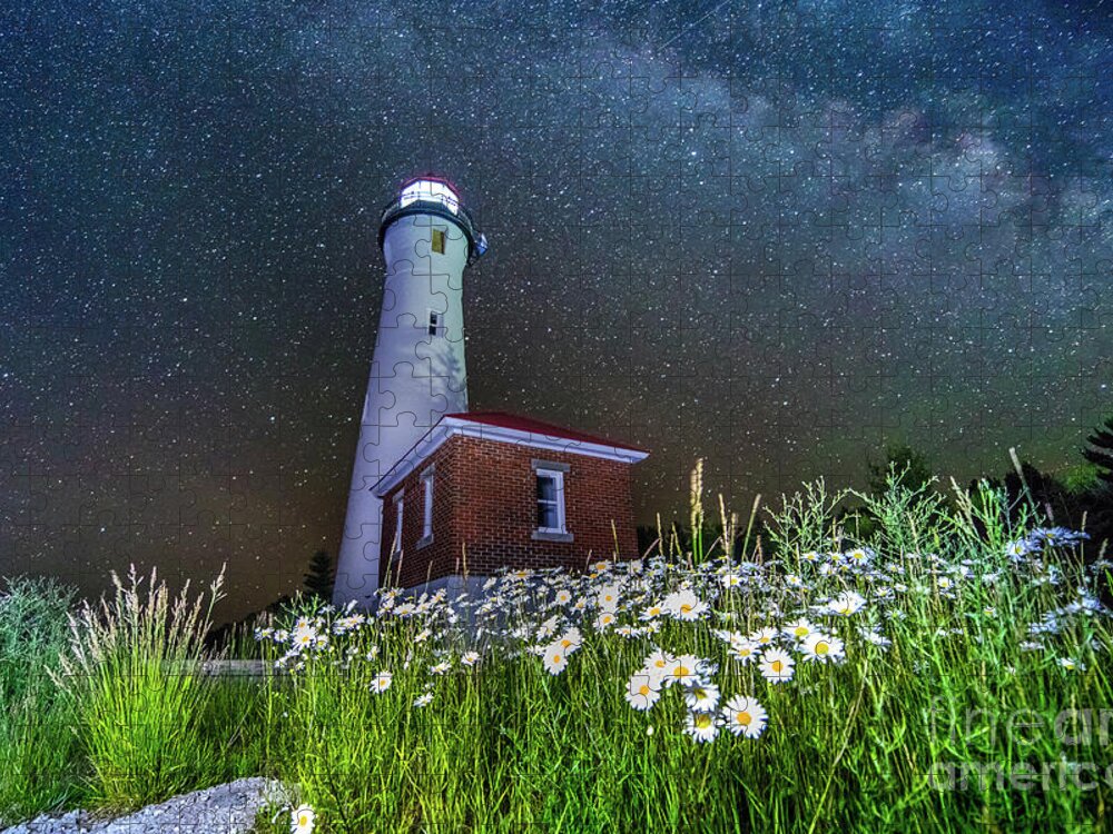 Lighthouse Jigsaw Puzzle featuring the photograph Lighthouse Crisp Point Amazing Nightscape -0405 by Norris Seward