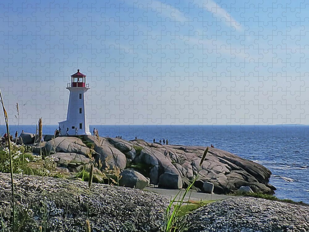 Atlantic Ocean Jigsaw Puzzle featuring the photograph Lighthouse Peggy's Cove by Tatiana Travelways