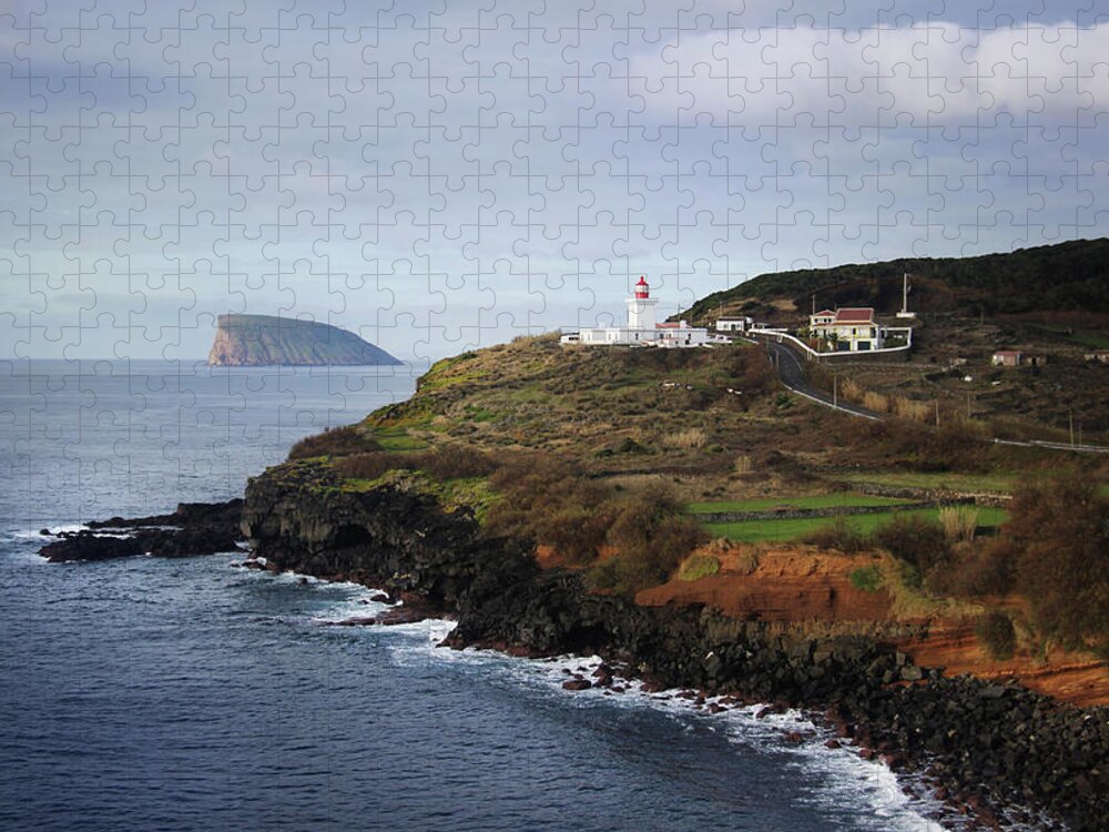 Kelly Hazel Jigsaw Puzzle featuring the photograph Lighthouse Ponta das Contendas by Kelly Hazel