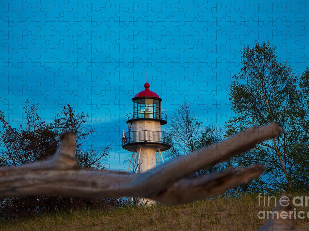 Whitefish Point Lighthouse Jigsaw Puzzle featuring the photograph Lighthouse Whitefish Point 6211 by Norris Seward