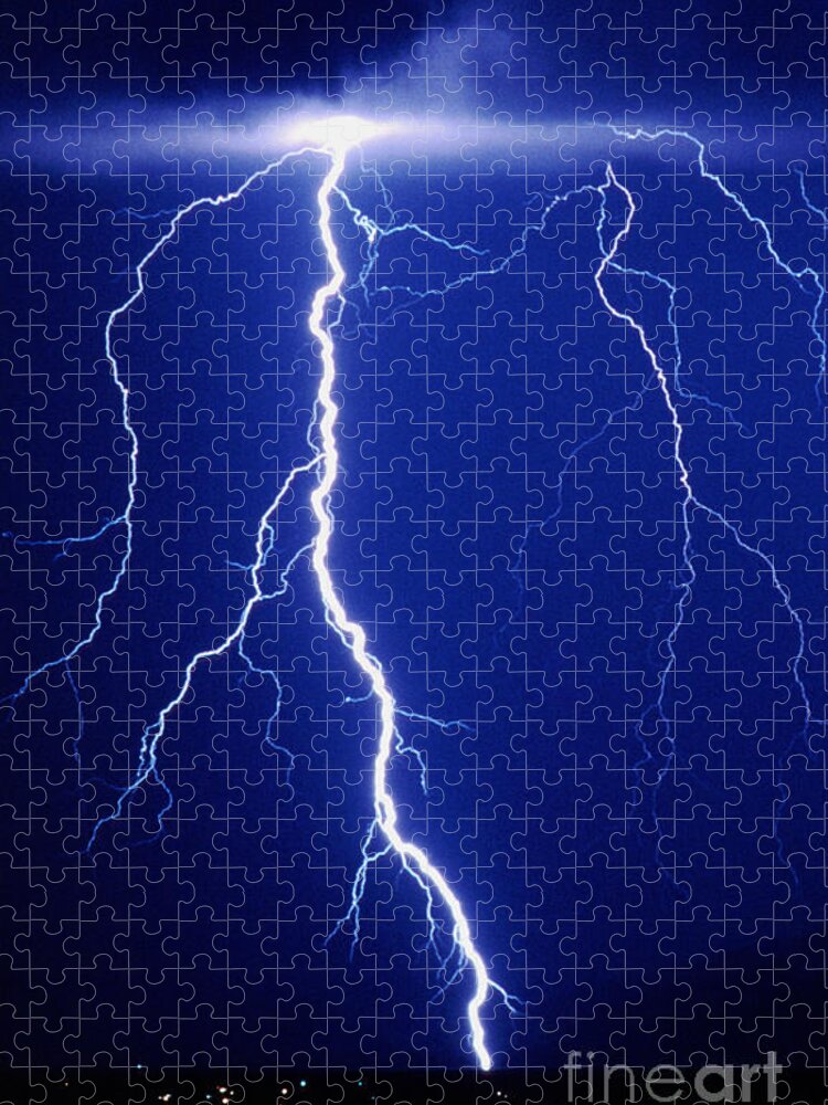 Cloud Jigsaw Puzzle featuring the photograph Lightning Bolt by Kent Wood