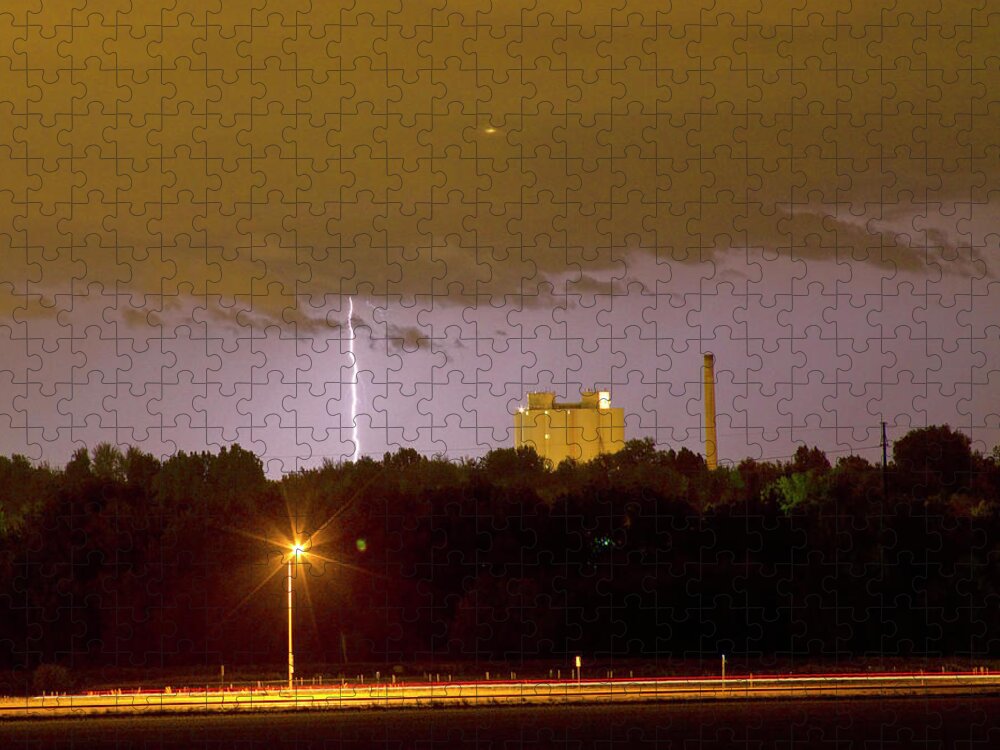 Boulder County Jigsaw Puzzle featuring the photograph Lightning Bolts Striking in Loveland Colorado by James BO Insogna
