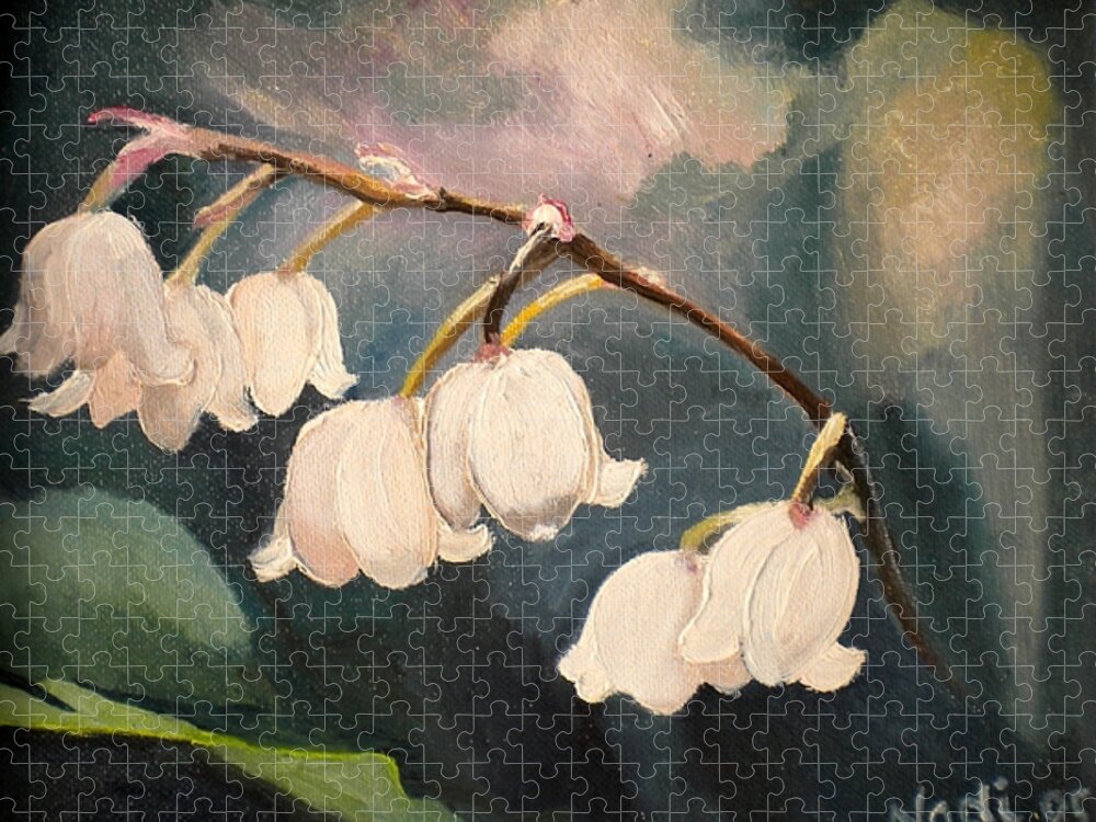 Lily Of The Valley Jigsaw Puzzle featuring the photograph Lily Whites by Renate Wesley