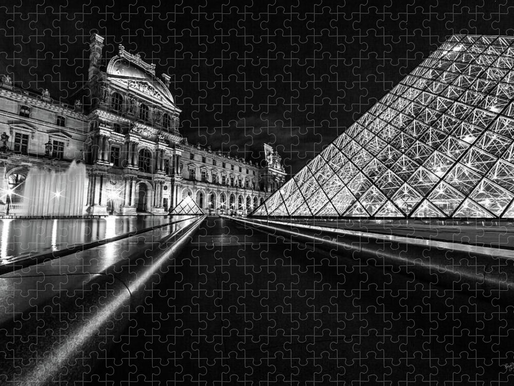 Paris Jigsaw Puzzle featuring the photograph Lines of the Louvre by Everet Regal