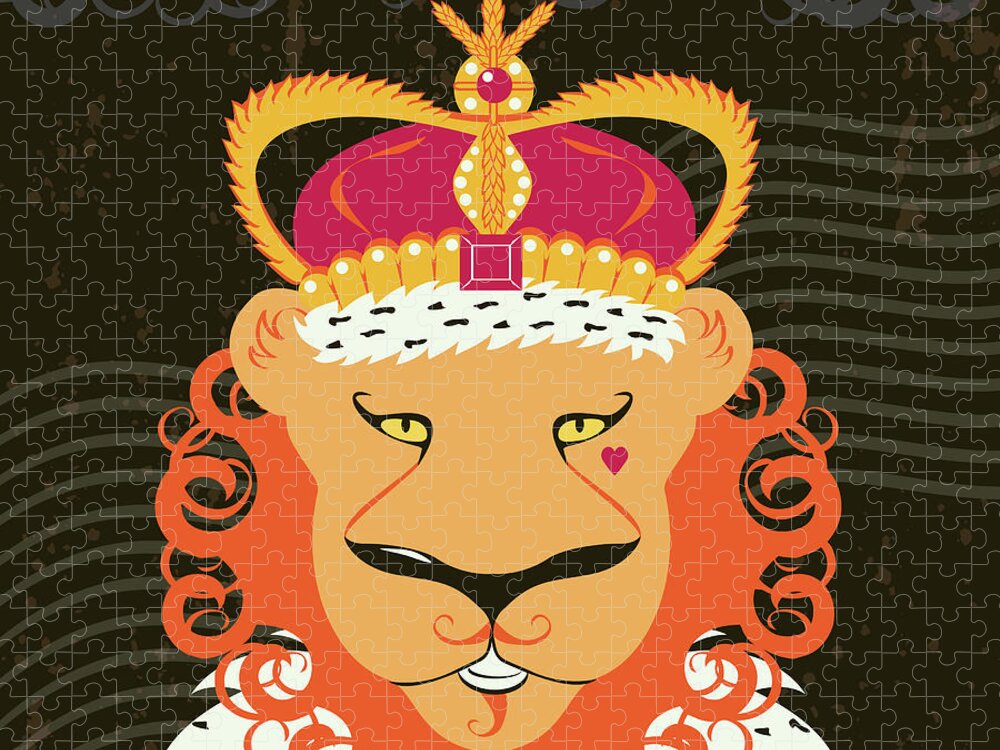 King Jigsaw Puzzle featuring the digital art Lion King by Shari Warren