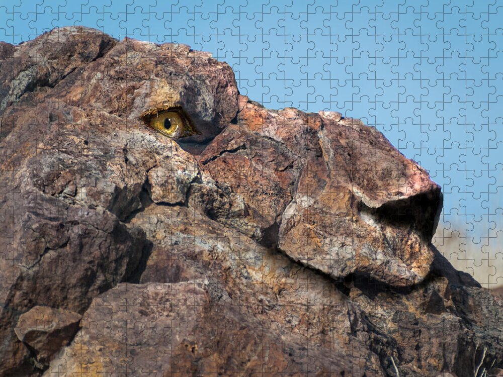 Lion Jigsaw Puzzle featuring the digital art Lion Rock by Rick Mosher