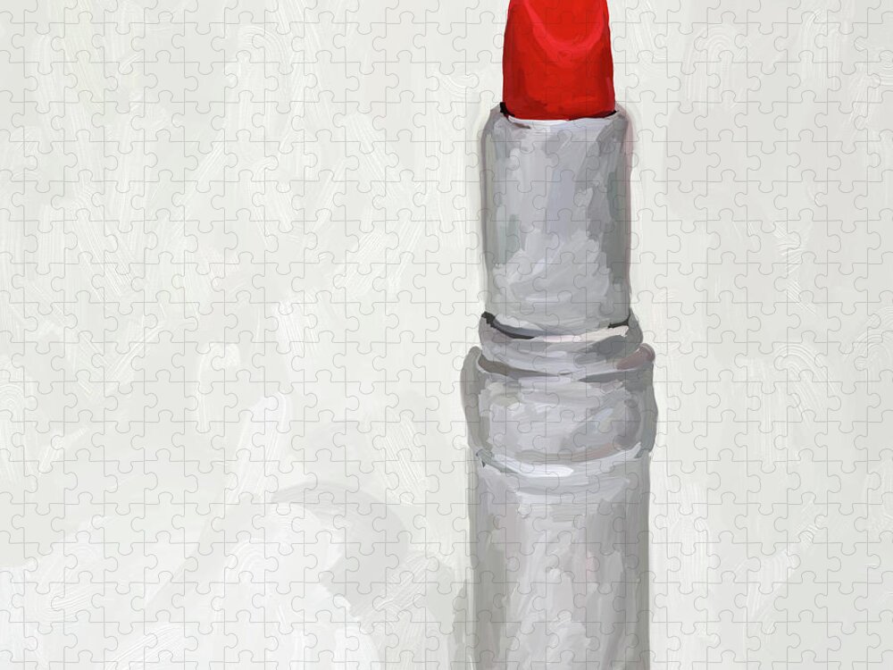 Lipstick Jigsaw Puzzle featuring the painting Lipstick I by Jai Johnson