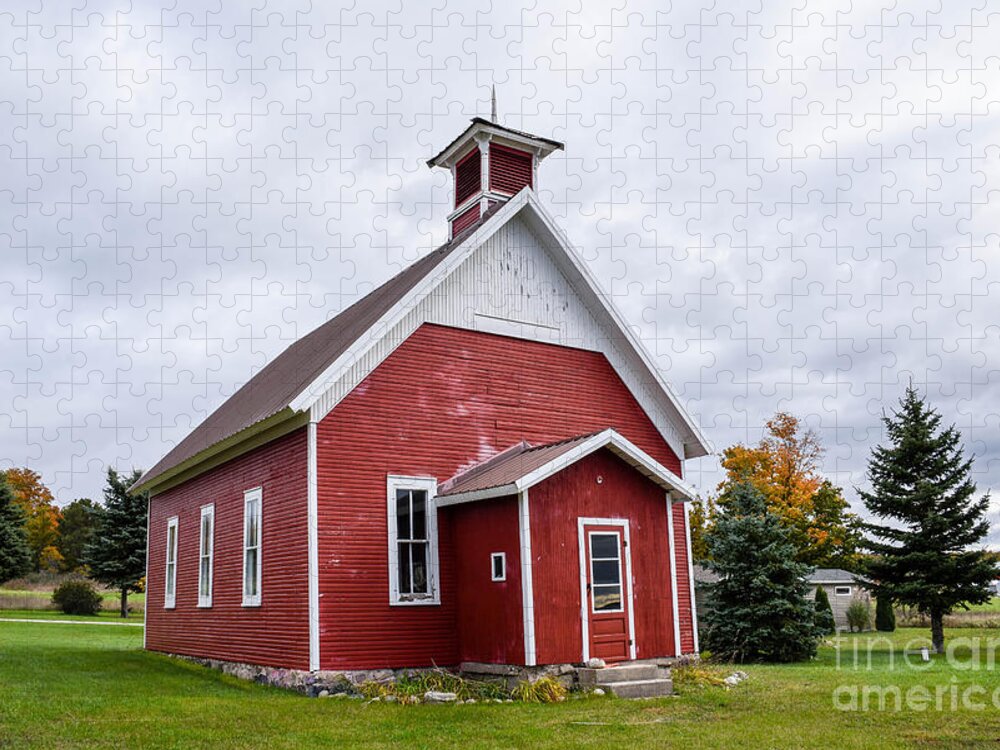 Schoolhouse Jigsaw Puzzle featuring the photograph Little Red Schoolhouse by Grace Grogan