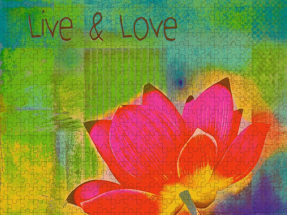 Multicolors Jigsaw Puzzle featuring the digital art Live n Love - 1122 by Variance Collections