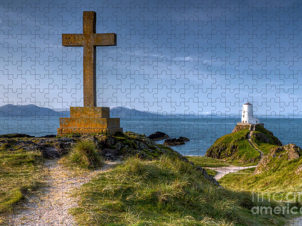 Llanddwyn Jigsaw Puzzle featuring the photograph Llanddwyn Cross by Adrian Evans
