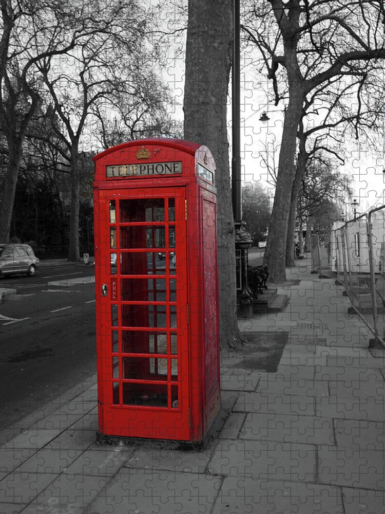 Red Telephone Box Jigsaw Puzzle featuring the photograph London Telephone Box by Aidan Moran