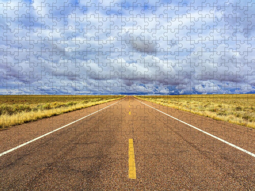 Arizona Jigsaw Puzzle featuring the photograph Lonely Arizona Highway by Raul Rodriguez