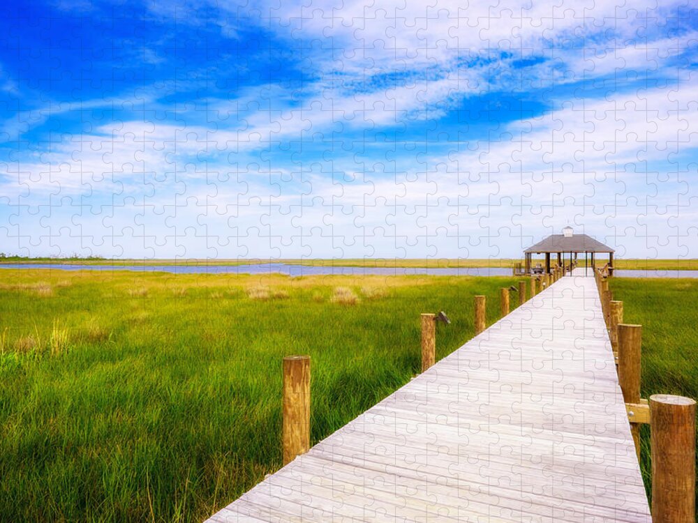 Gulf Of Mexico Jigsaw Puzzle featuring the photograph Lonely Pier II by Raul Rodriguez