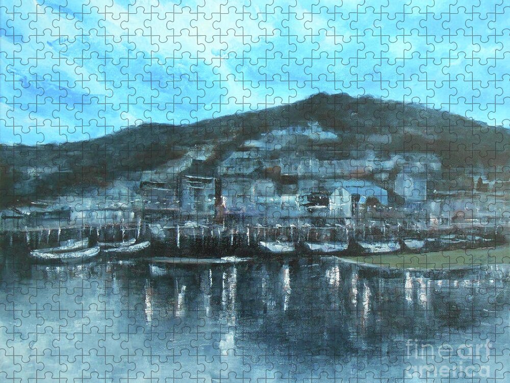Abstract Jigsaw Puzzle featuring the painting Looe by Jane See