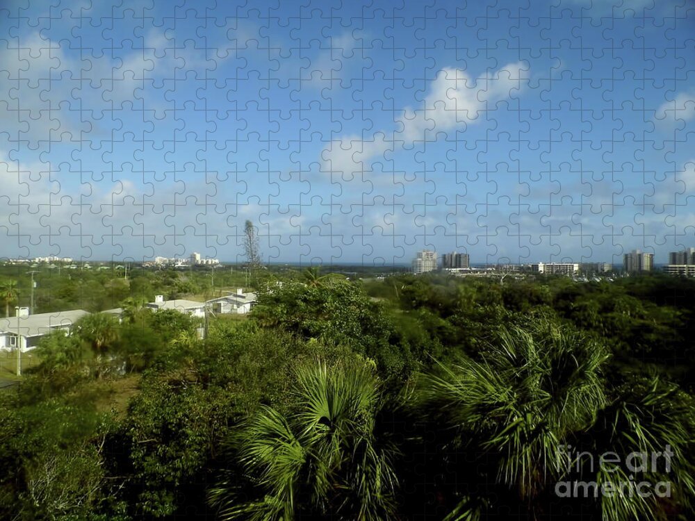 Jupiter Jigsaw Puzzle featuring the photograph Looking Out The Jupiter Lighthouse Window by D Hackett
