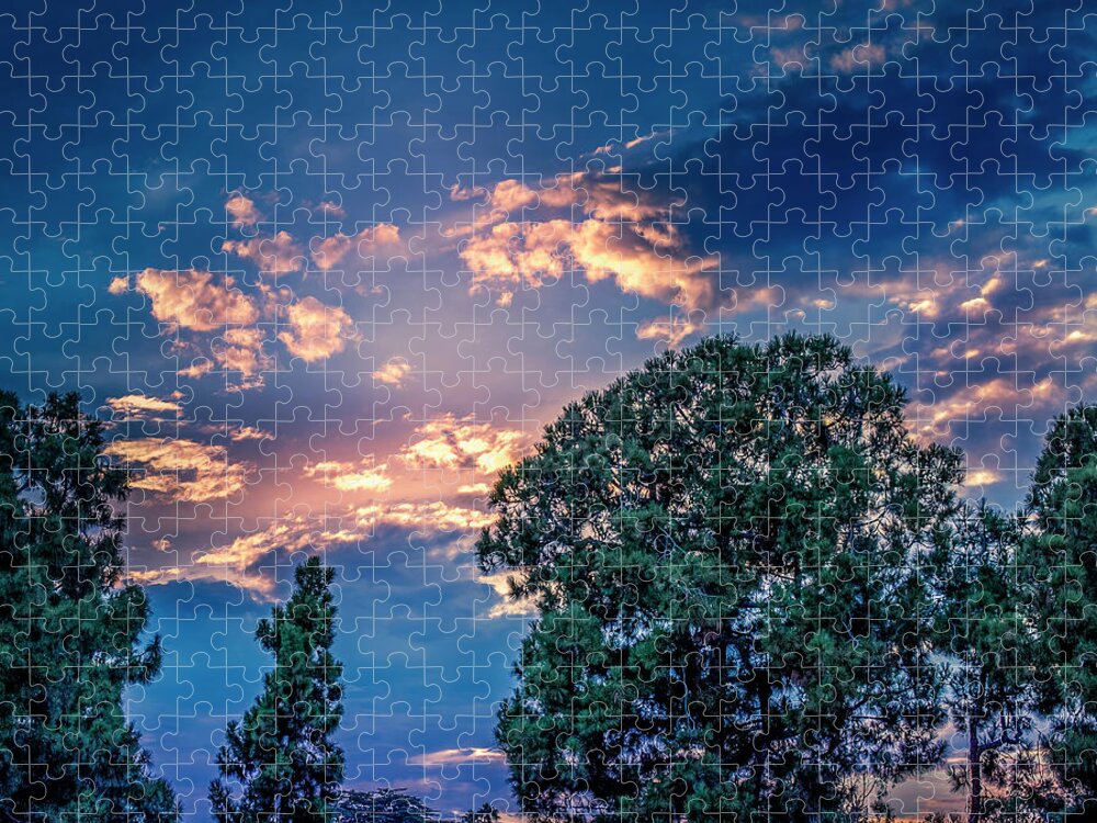 Sunset Jigsaw Puzzle featuring the photograph Looking West At Sunset by Gene Parks