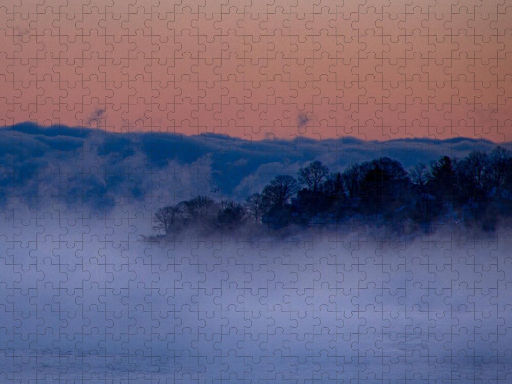 #jefffolger #vistaphotography Jigsaw Puzzle featuring the photograph Lost in the sea smoke by Jeff Folger