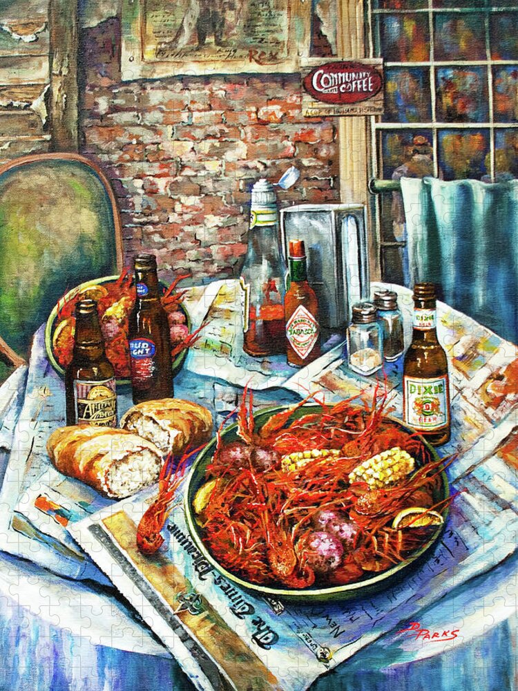 New Orleans Art Jigsaw Puzzle featuring the painting Louisiana Saturday Night by Dianne Parks