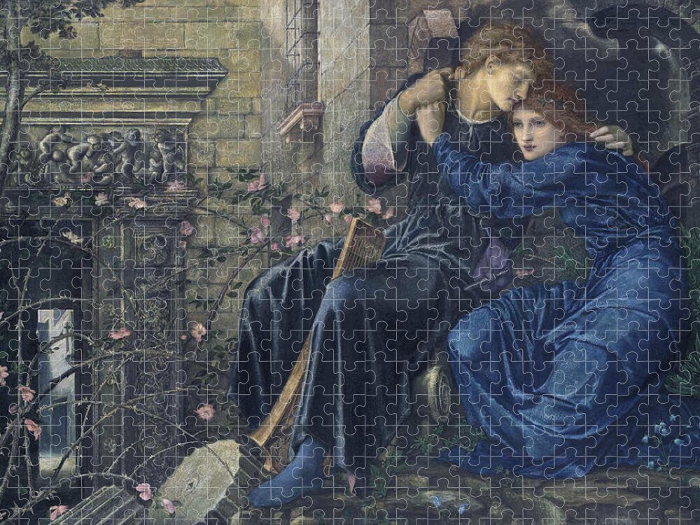 Burne-jones Jigsaw Puzzle featuring the painting Love Among the Ruins by Edward Burne-Jones