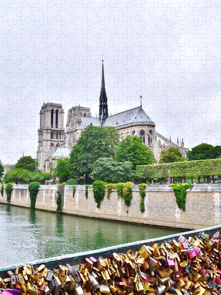 Love Jigsaw Puzzle featuring the photograph Love Locks Across the Seine by Kim Bemis