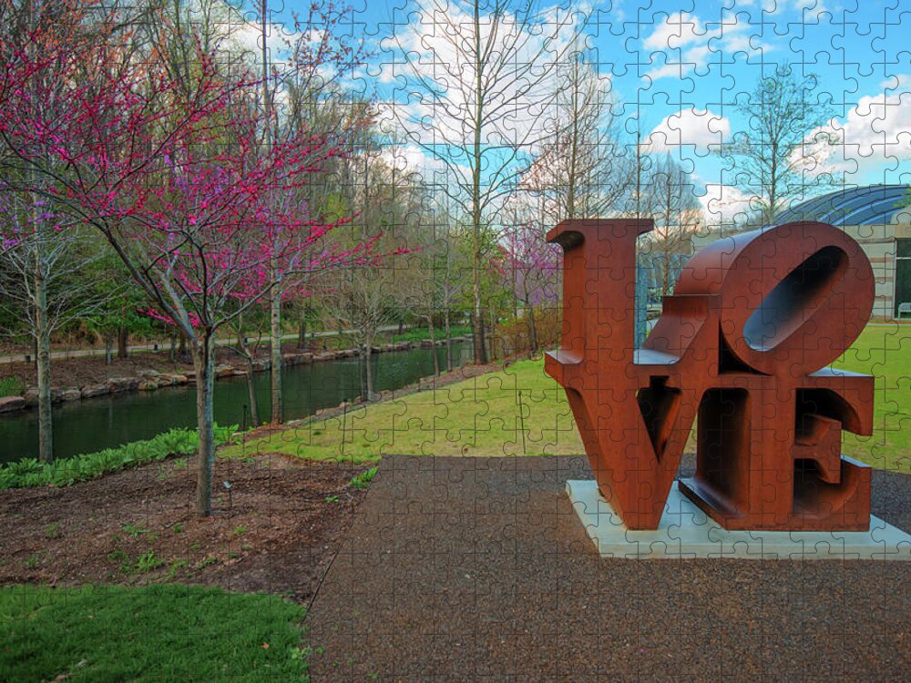America Jigsaw Puzzle featuring the photograph Love Sculpture - Crystal Bridges Art Museum by Gregory Ballos