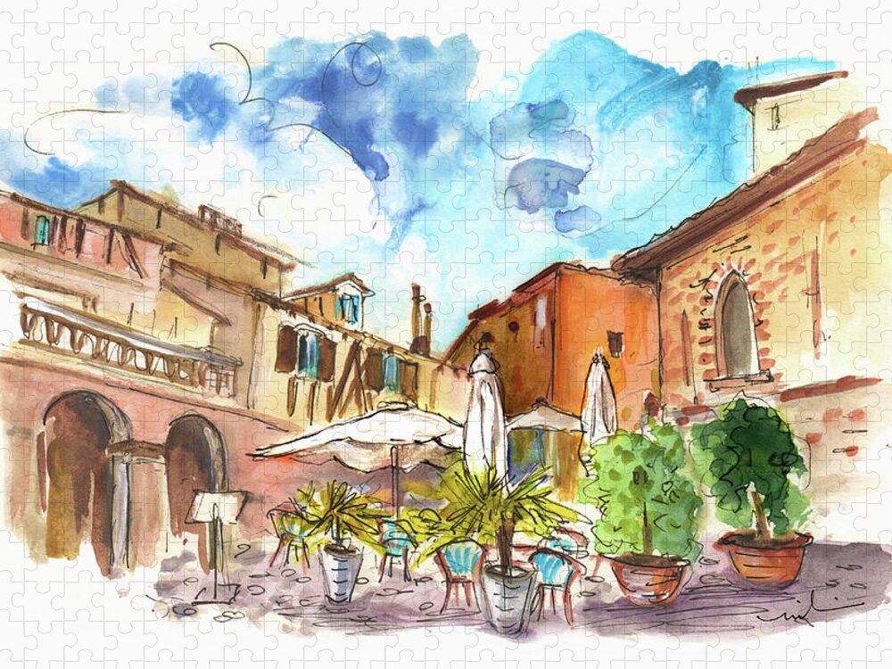 Travel Jigsaw Puzzle featuring the painting Lovely Street Cafe In Albi by Miki De Goodaboom