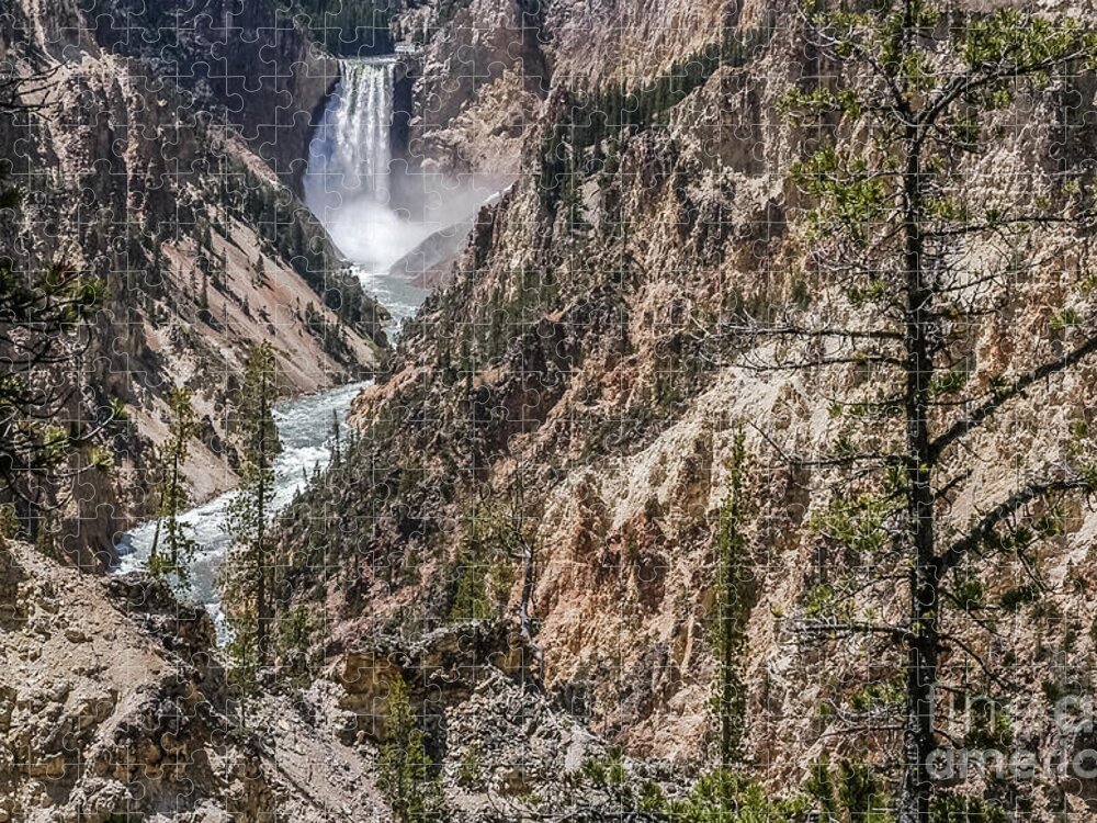 Artist Point Jigsaw Puzzle featuring the photograph Lower Falls From Artist Point by Al Andersen