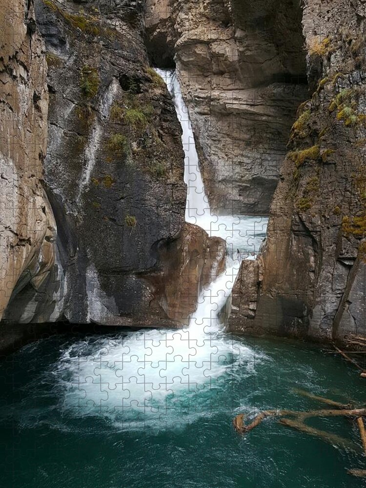 Lower Falls Jigsaw Puzzle featuring the photograph Lower Falls Johnston Canyon by William Slider