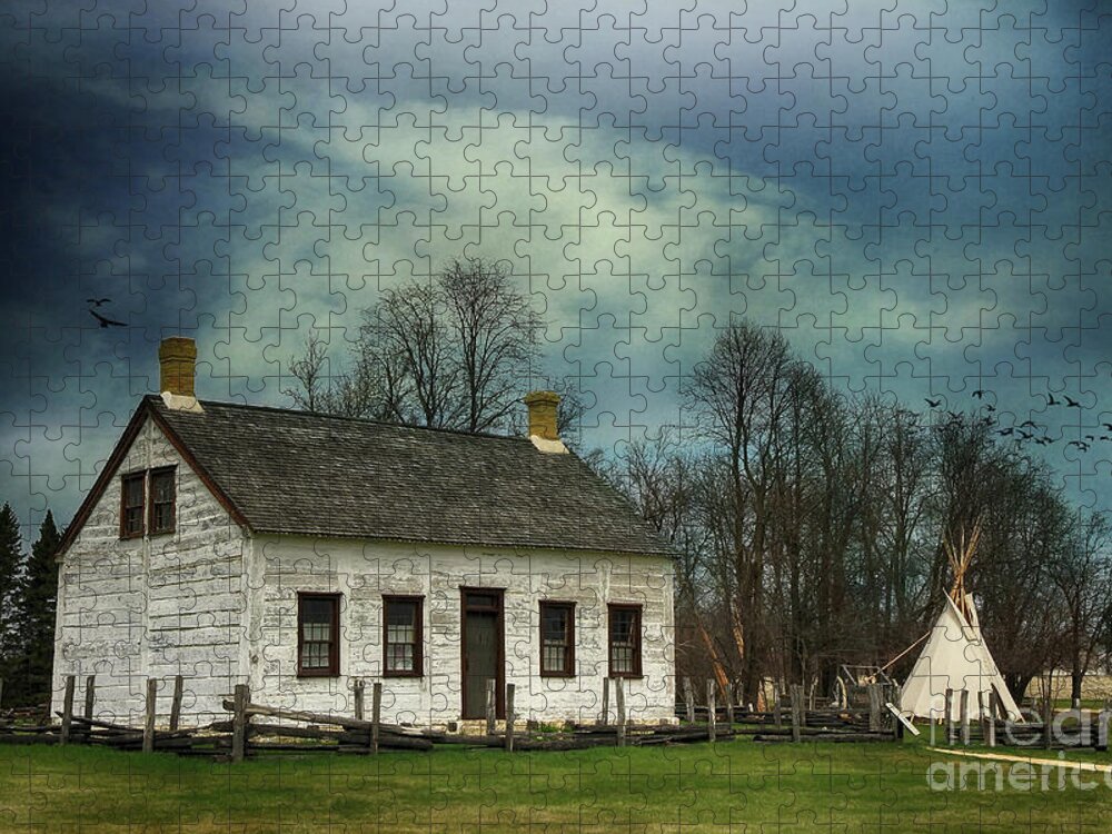 Building Jigsaw Puzzle featuring the photograph Fraser House In Lower Fort Garry by Teresa Zieba