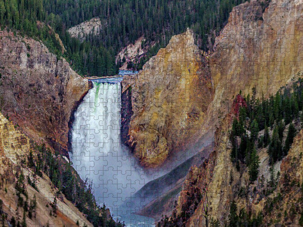 Yellowstone Jigsaw Puzzle featuring the photograph Lower Yellowstone Falls II by Bill Gallagher