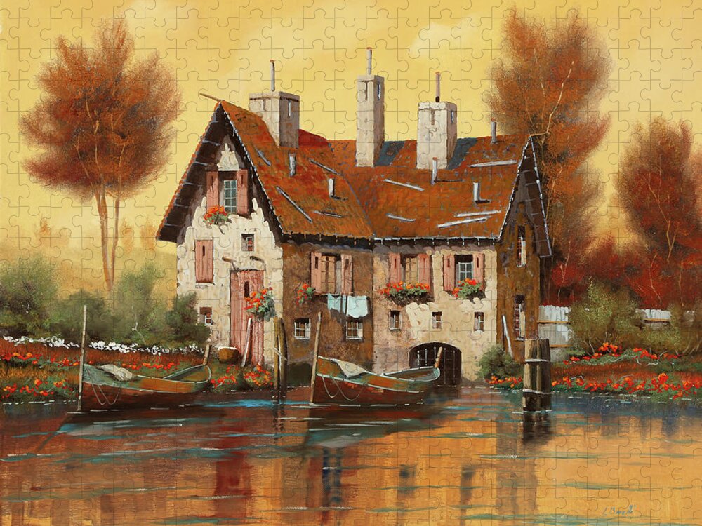 Yellow Light Jigsaw Puzzle featuring the painting Luce Gialla by Guido Borelli