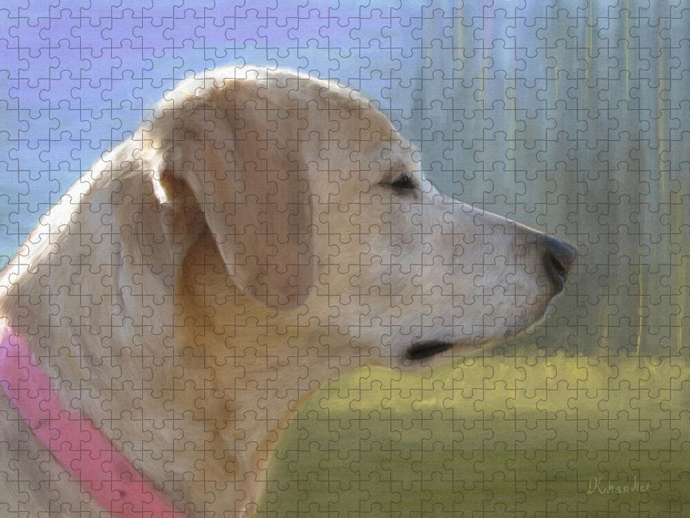 Dog Jigsaw Puzzle featuring the painting Lucy by Diane Chandler