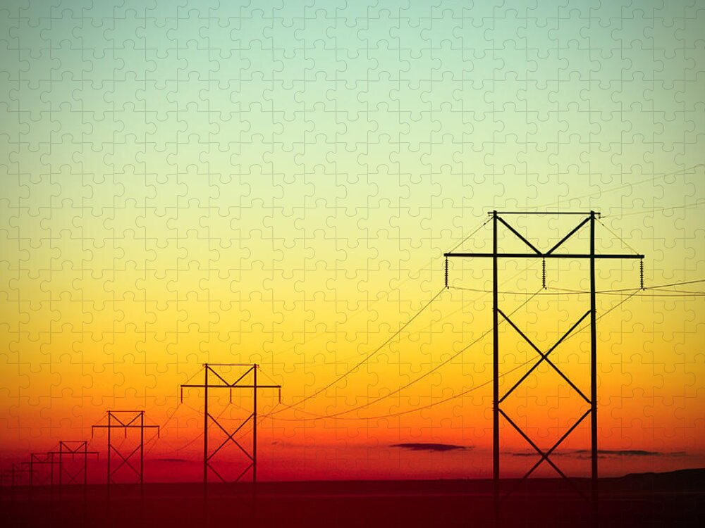 Power Lines Jigsaw Puzzle featuring the photograph Lumiere Electrique by Todd Klassy