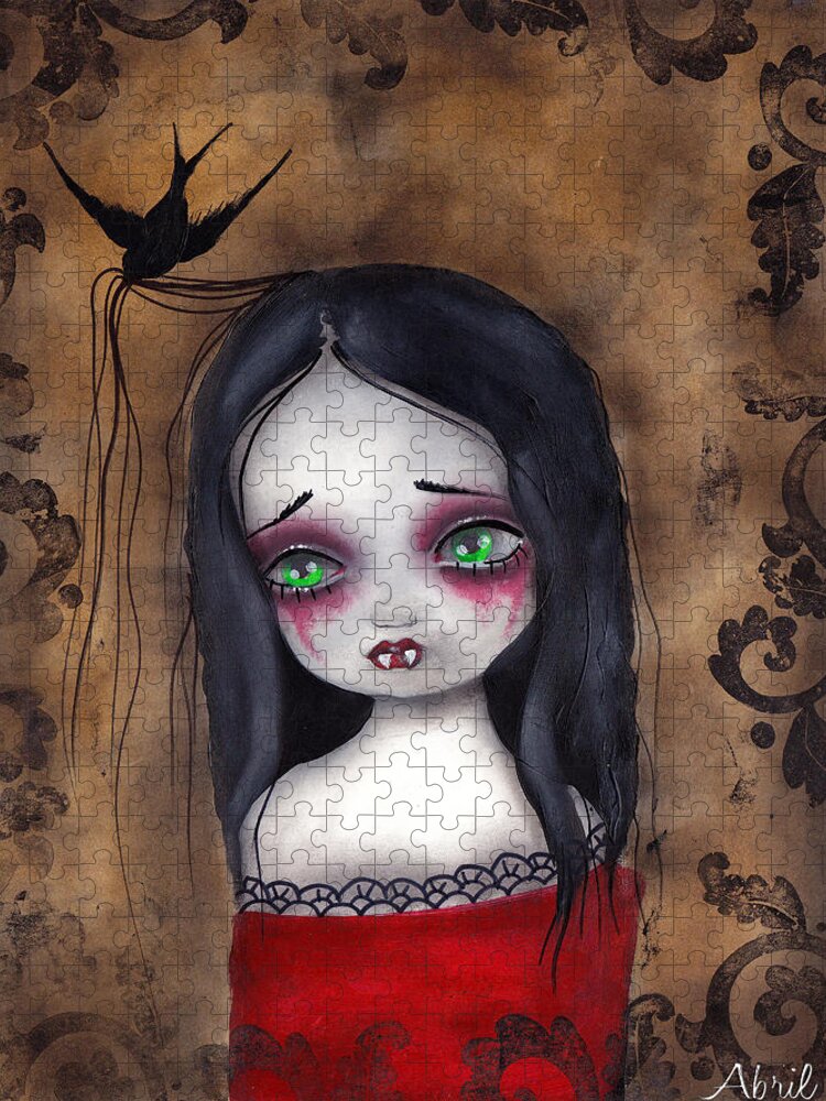 Gothic Jigsaw Puzzle featuring the painting Luzie by Abril Andrade