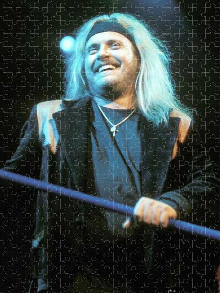 Singer Jigsaw Puzzle featuring the photograph Johnny Van Zant - Lynyrd Skynyd by Concert Photos