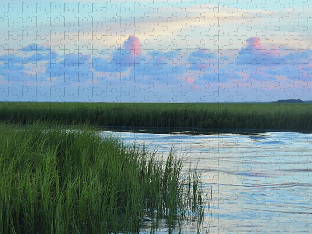 Water Jigsaw Puzzle featuring the photograph Machete Flats at Dusk by Jerry Griffin