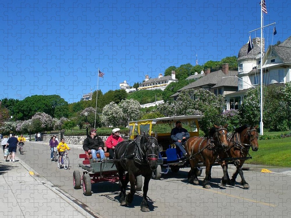 Mackinac Island Jigsaw Puzzle featuring the photograph Mackinac Island at Lilac Time by Keith Stokes