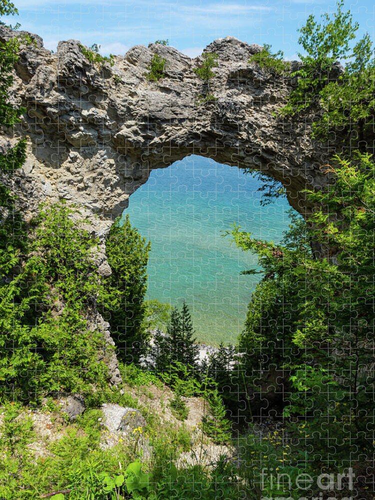 Mackinac Island Jigsaw Puzzle featuring the photograph Mackinacs Arch Rock by Jennifer White