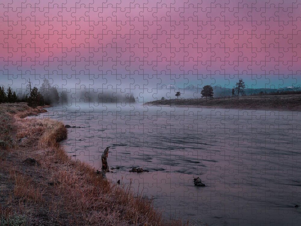 Madison River Jigsaw Puzzle featuring the photograph Madison River Sunrise by Jen Manganello