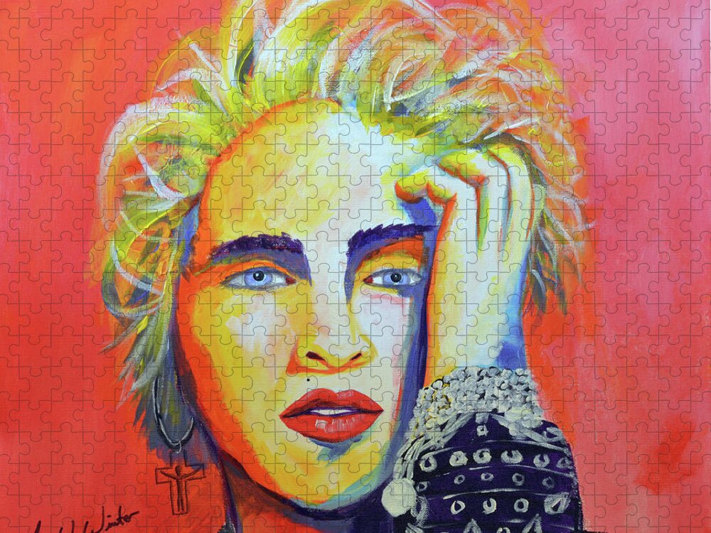 Madonna Jigsaw Puzzle featuring the painting Madonna by Lee Winter
