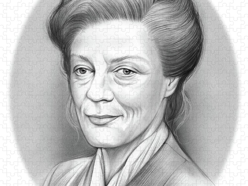Maggie Smith Jigsaw Puzzle featuring the drawing Maggie Smith by Greg Joens