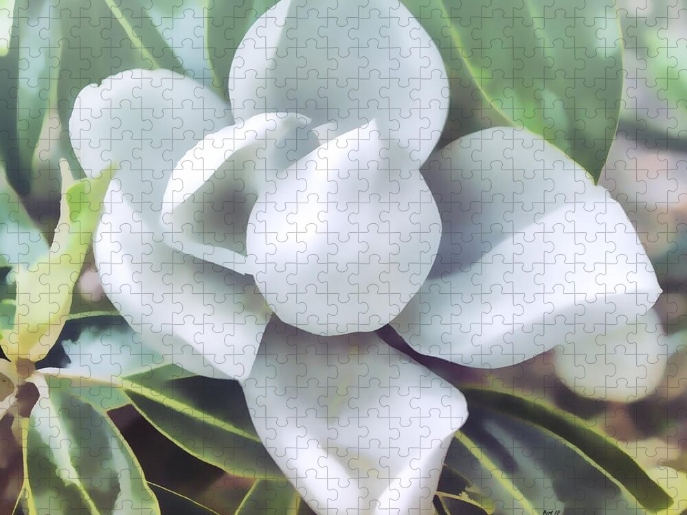 Magnolia Jigsaw Puzzle featuring the photograph Magnolia Opening 2 by Roberta Byram