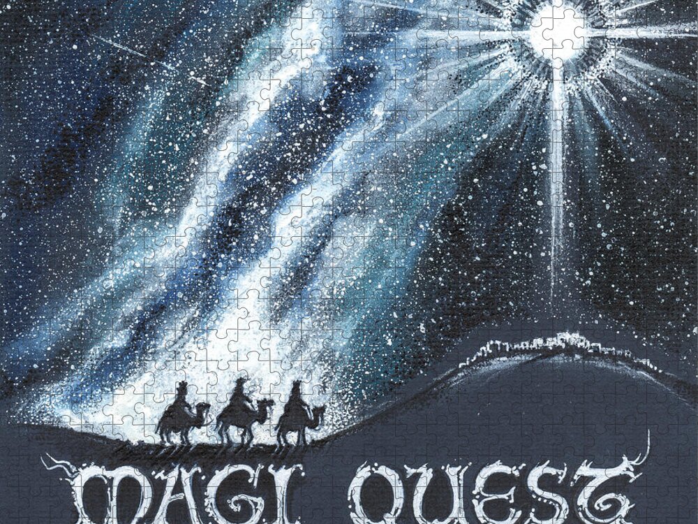 Magi Jigsaw Puzzle featuring the drawing Magi Quest by Scott and Dixie Wiley